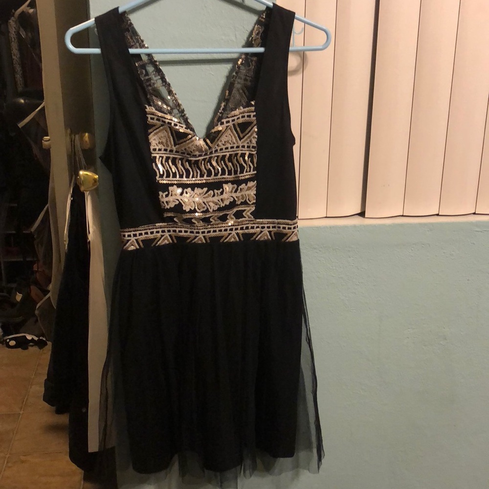 Black and gold dress